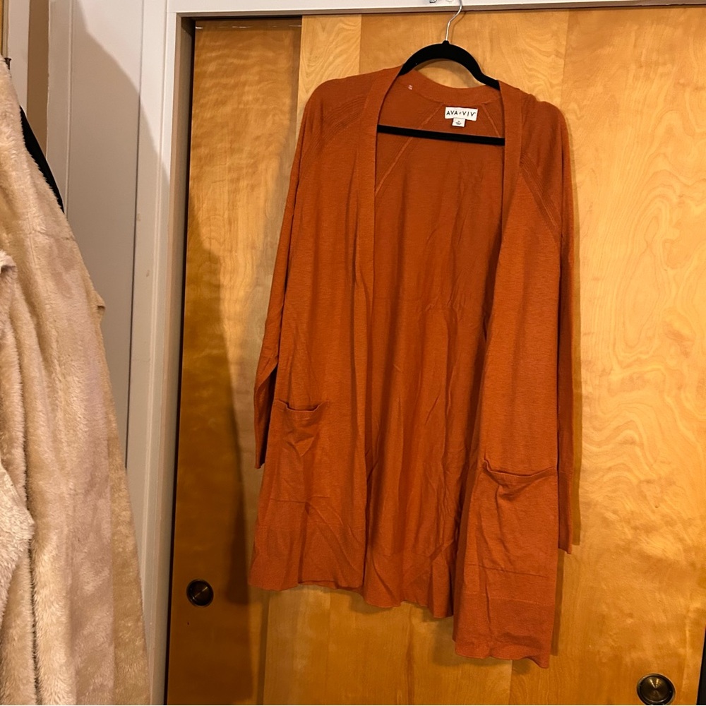 Ava & Viv Rust Open Front Cardigan